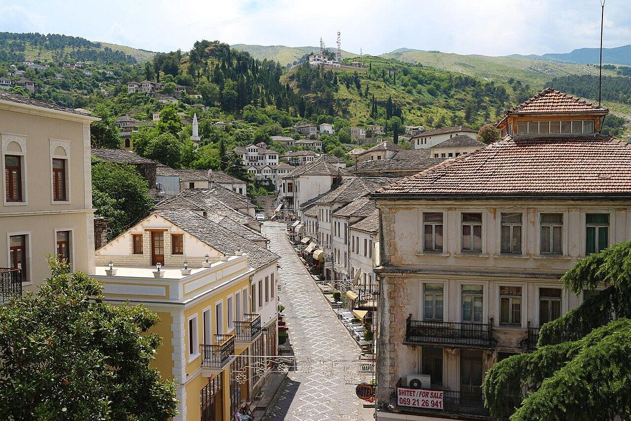 Stone streets of Gjirokastër, southern Albania